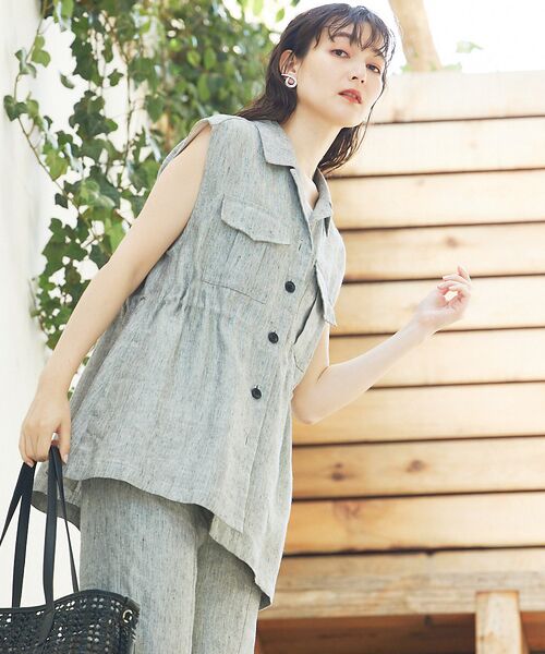 qualite / カリテ ベスト | ラメスラブリネンサファリジレ | 詳細21