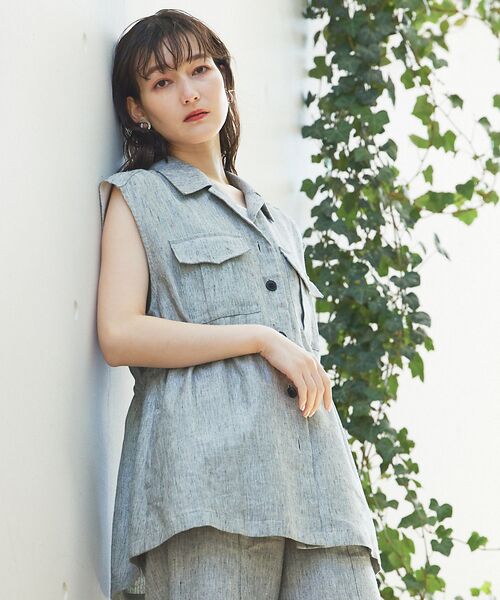 qualite / カリテ ベスト | ラメスラブリネンサファリジレ | 詳細3