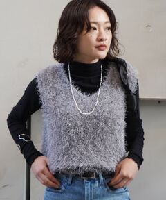 qualite / カリテ ベスト | ラメシャギーニットベスト