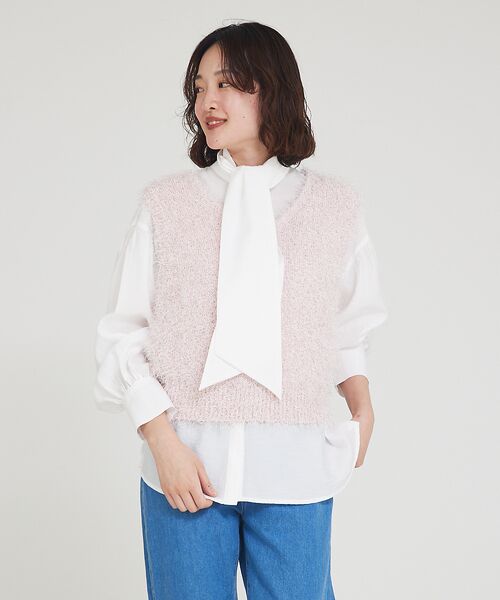 qualite / カリテ シャツ・ブラウス | シアーボウタイブラウス | 詳細1