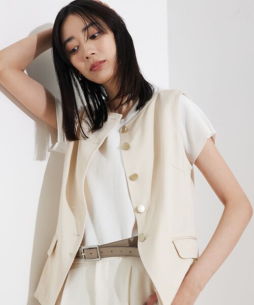 qualite / カリテ キャミソール・チューブトップ | テンセルデニムノースリーブ | 詳細8