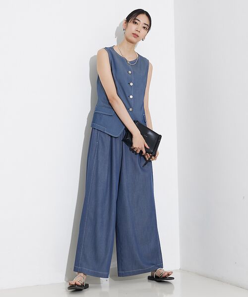 qualite / カリテ キャミソール・チューブトップ | テンセルデニムノースリーブ | 詳細10