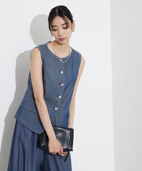 qualite / カリテ キャミソール・チューブトップ | テンセルデニムノースリーブ | 詳細20