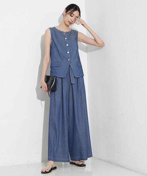 qualite / カリテ キャミソール・チューブトップ | テンセルデニムノースリーブ | 詳細11