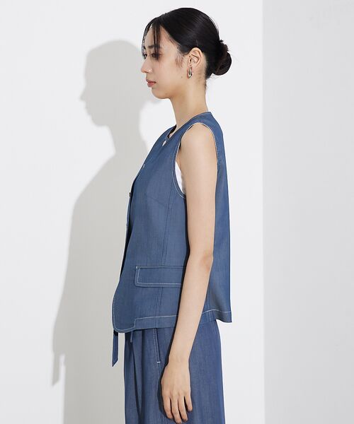qualite / カリテ キャミソール・チューブトップ | テンセルデニムノースリーブ | 詳細13