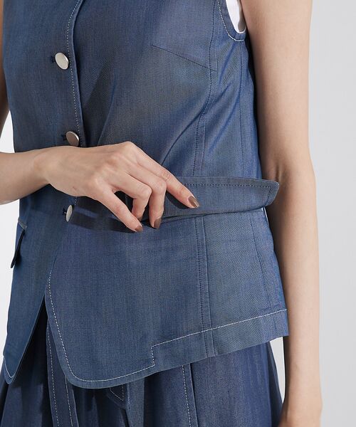 qualite / カリテ キャミソール・チューブトップ | テンセルデニムノースリーブ | 詳細17