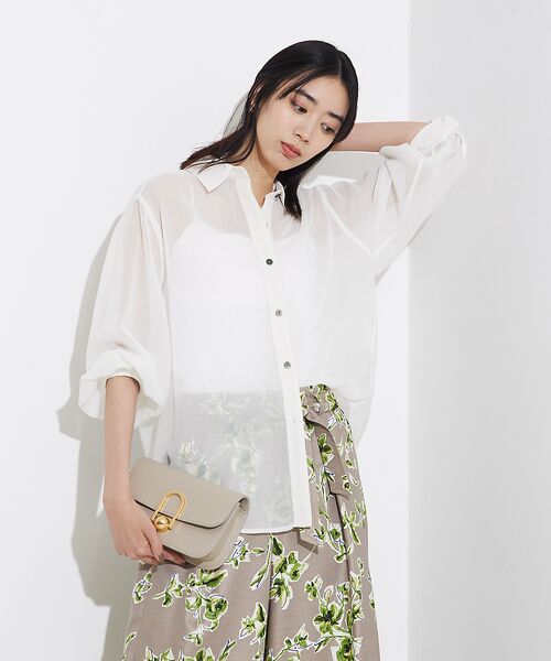 qualite / カリテ シャツ・ブラウス | ソフトオーガンジーシアーシャツ | 詳細1