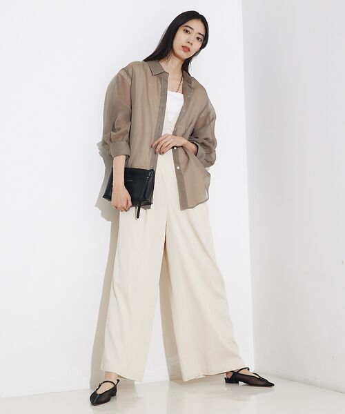 qualite / カリテ シャツ・ブラウス | ソフトオーガンジーシアーシャツ | 詳細5