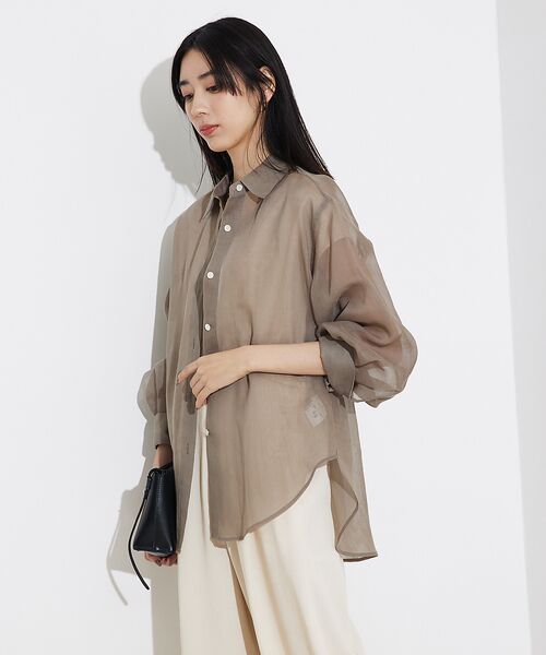 qualite / カリテ シャツ・ブラウス | ソフトオーガンジーシアーシャツ | 詳細15