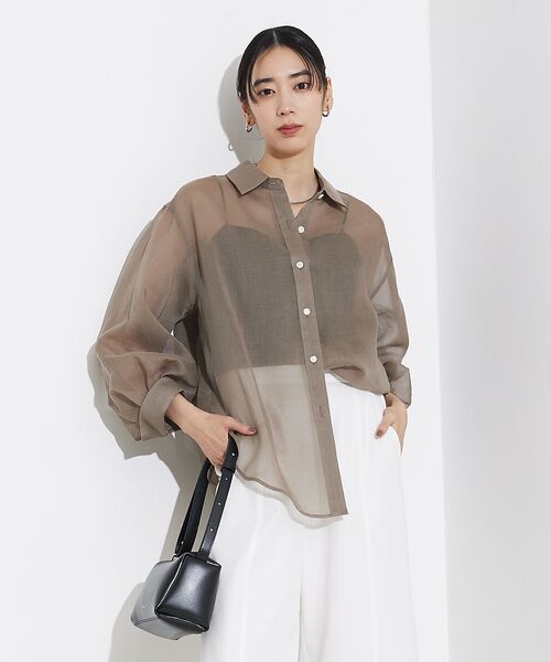 qualite / カリテ シャツ・ブラウス | ソフトオーガンジーシアーシャツ | 詳細16