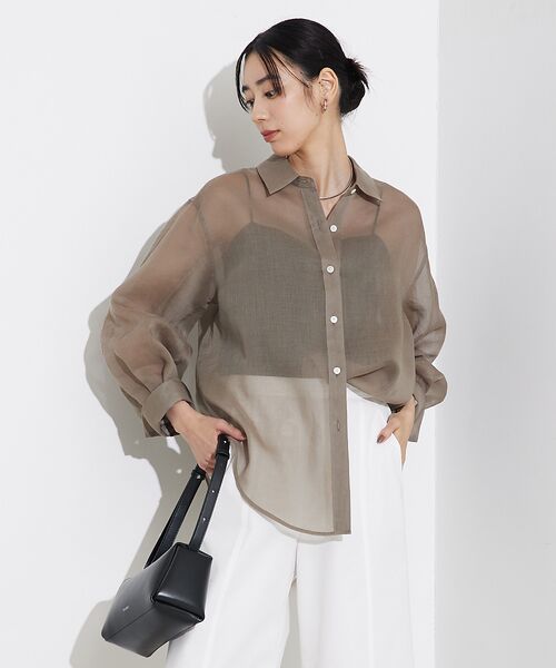 qualite / カリテ シャツ・ブラウス | ソフトオーガンジーシアーシャツ | 詳細17