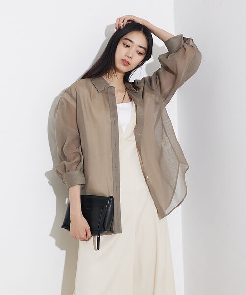 qualite / カリテ シャツ・ブラウス | ソフトオーガンジーシアーシャツ | 詳細20