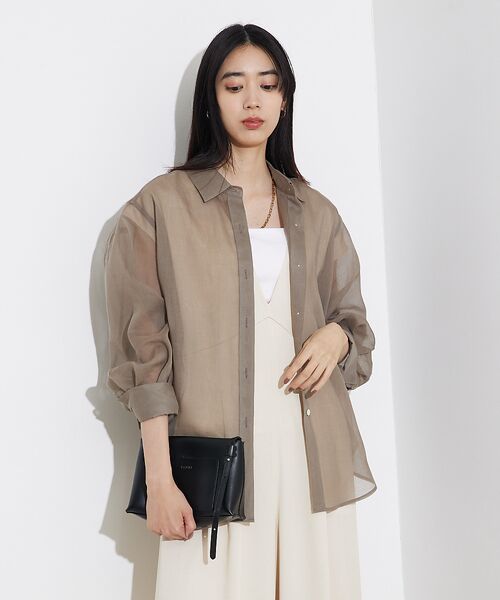 qualite / カリテ シャツ・ブラウス | ソフトオーガンジーシアーシャツ | 詳細7