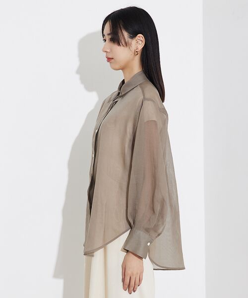 qualite / カリテ シャツ・ブラウス | ソフトオーガンジーシアーシャツ | 詳細8