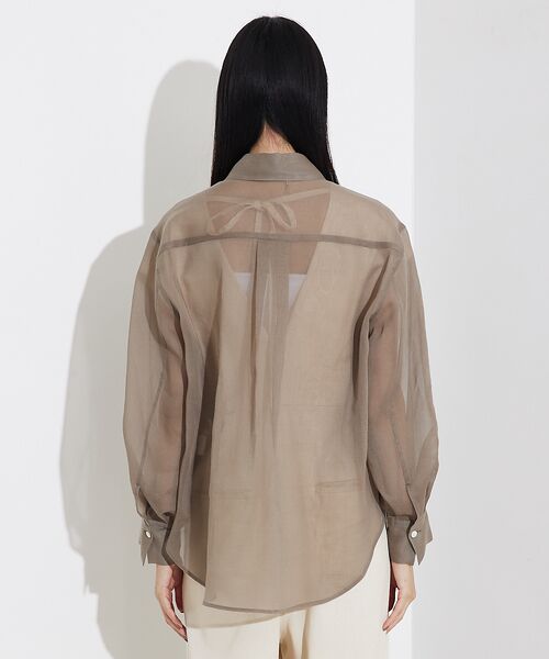 qualite / カリテ シャツ・ブラウス | ソフトオーガンジーシアーシャツ | 詳細9