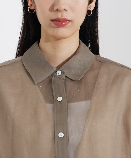qualite / カリテ シャツ・ブラウス | ソフトオーガンジーシアーシャツ | 詳細10