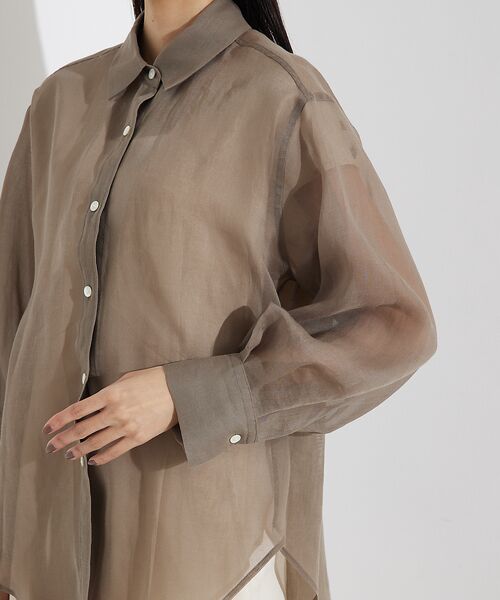 qualite / カリテ シャツ・ブラウス | ソフトオーガンジーシアーシャツ | 詳細11