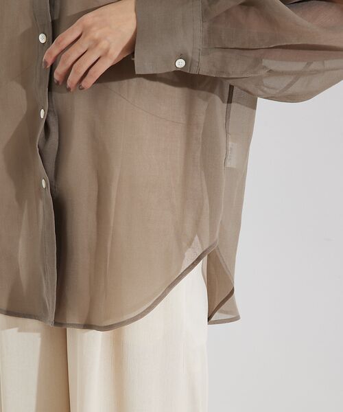 qualite / カリテ シャツ・ブラウス | ソフトオーガンジーシアーシャツ | 詳細12