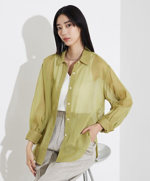qualite / カリテ シャツ・ブラウス | ソフトオーガンジーシアーシャツ | 詳細24