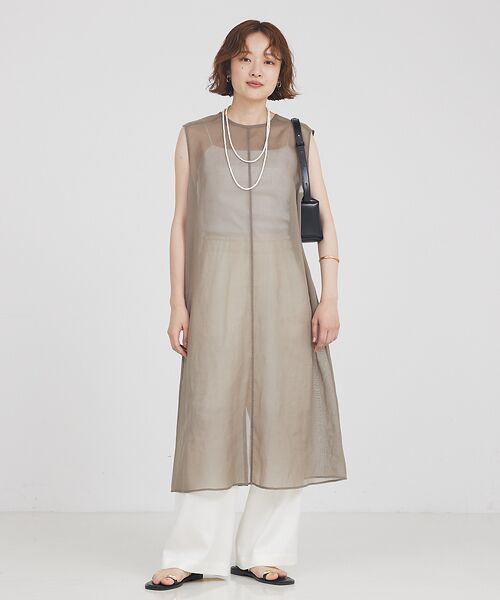 qualite / カリテ シャツ・ブラウス | ソフトオーガンジーロングブラウス | 詳細10