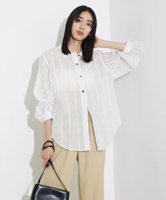 qualite / カリテ シャツ・ブラウス | オーガンジーストライプシャツ