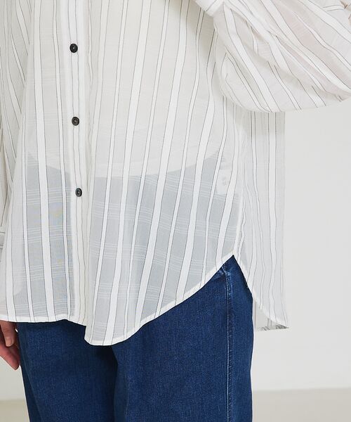 qualite / カリテ シャツ・ブラウス | オーガンジーストライプシャツ | 詳細10