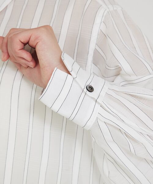 qualite / カリテ シャツ・ブラウス | オーガンジーストライプシャツ | 詳細11