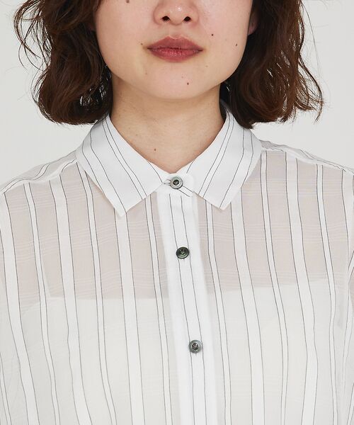 qualite / カリテ シャツ・ブラウス | オーガンジーストライプシャツ | 詳細8