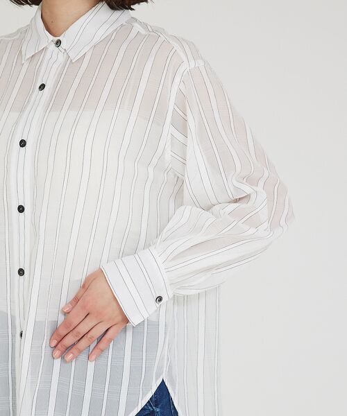 qualite / カリテ シャツ・ブラウス | オーガンジーストライプシャツ | 詳細9