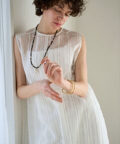 qualite / カリテ シャツ・ブラウス | オーガンジーストライプロングブラウス