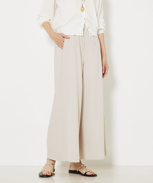 qualite/カリテ 2WAYストレッチワイドパンツ グレージュ 36 qualite/カリテ 2WAYストレッチワイドパンツ グレージュ 36