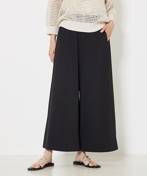 qualite/カリテ 2WAYストレッチワイドパンツ ブラック 38 qualite/カリテ 2WAYストレッチワイドパンツ ブラック 38