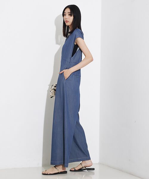 qualite ソフトデニムオールインワン セール】 テンセルデニムオールインワン （サロペット