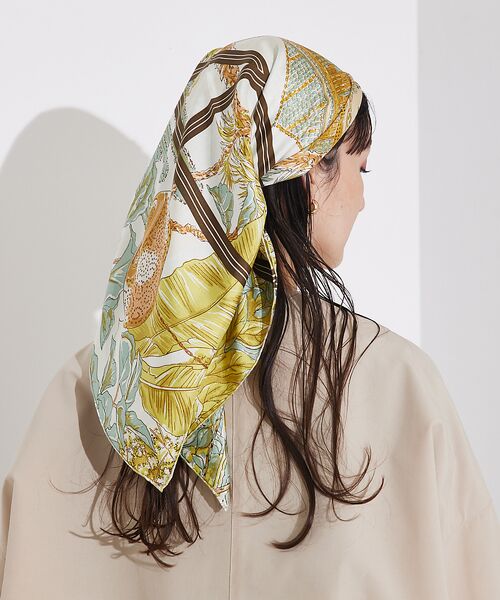 qualite / カリテ バンダナ・スカーフ | 【manipuri】サキュレントガーデン/88×88 | 詳細4