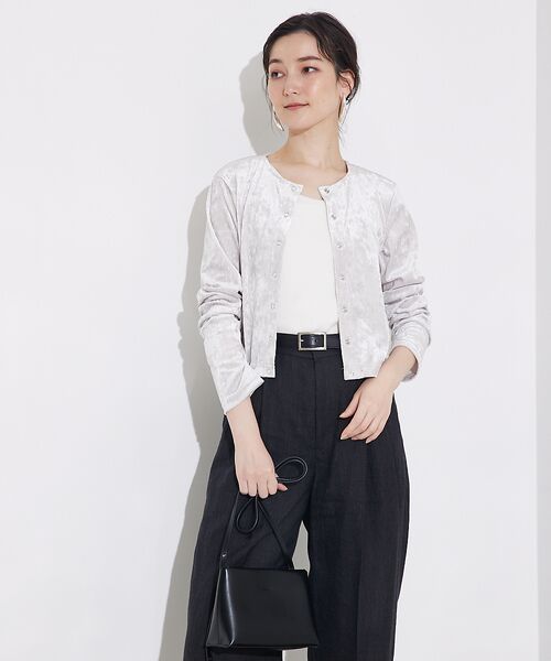 qualite / カリテ カーディガン・ボレロ | トリコットベロアショートカーデ | 詳細5