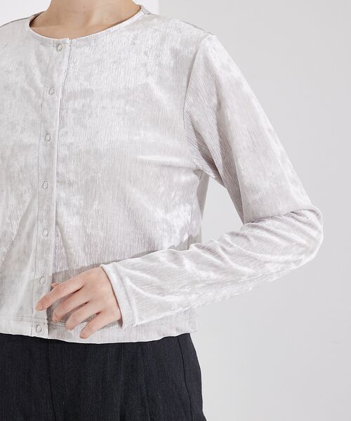 qualite / カリテ カーディガン・ボレロ | トリコットベロアショートカーデ | 詳細9