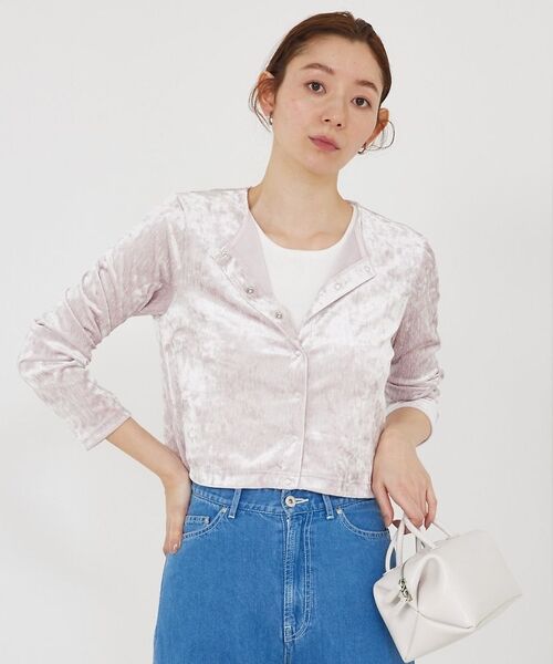 qualite / カリテ カーディガン・ボレロ | トリコットベロアショートカーデ | 詳細16