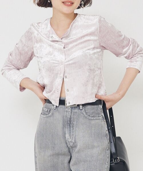 qualite / カリテ カーディガン・ボレロ | トリコットベロアショートカーデ | 詳細18