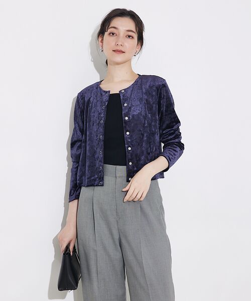 qualite / カリテ カーディガン・ボレロ | トリコットベロアショートカーデ | 詳細19