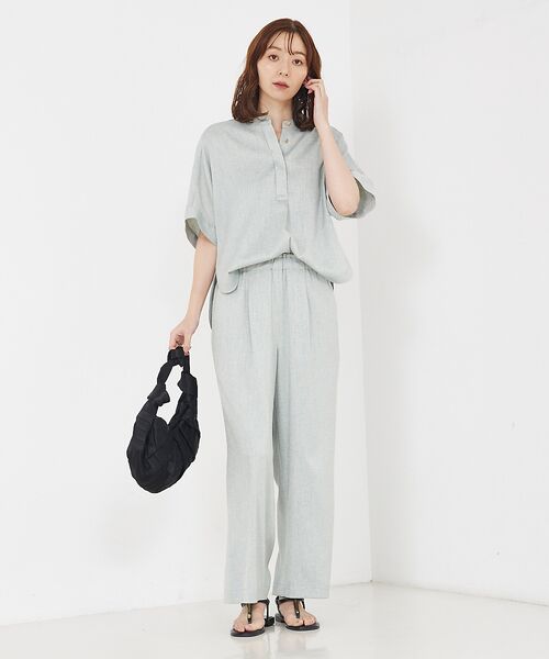 qualite / カリテ シャツ・ブラウス | 【セットアップ対応】リネンライクラウンドスリットブラウス | 詳細1