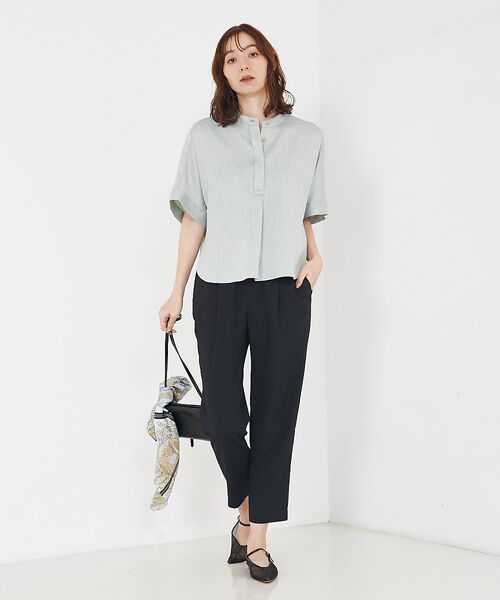 qualite / カリテ シャツ・ブラウス | 【セットアップ対応】リネンライクラウンドスリットブラウス | 詳細10