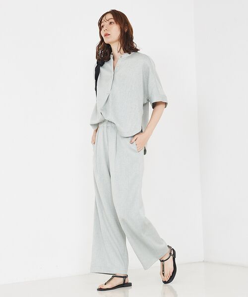 qualite / カリテ シャツ・ブラウス | 【セットアップ対応】リネンライクラウンドスリットブラウス | 詳細12