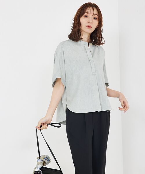 qualite / カリテ シャツ・ブラウス | 【セットアップ対応】リネンライクラウンドスリットブラウス | 詳細3