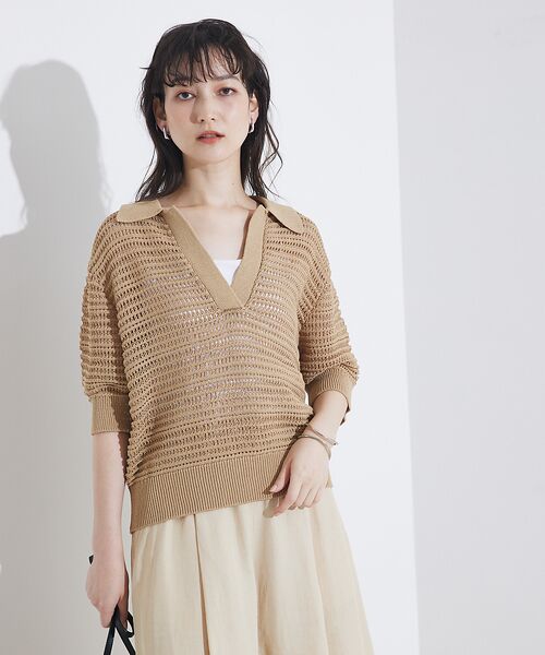 qualite / カリテ ニット・セーター | ガーターポロ襟ニット | 詳細1