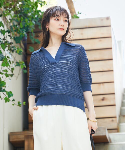 qualite / カリテ ニット・セーター | ガーターポロ襟ニット | 詳細6