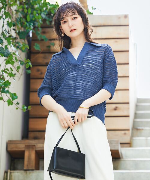 qualite / カリテ ニット・セーター | ガーターポロ襟ニット | 詳細7