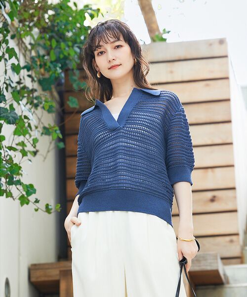 qualite / カリテ ニット・セーター | ガーターポロ襟ニット | 詳細12