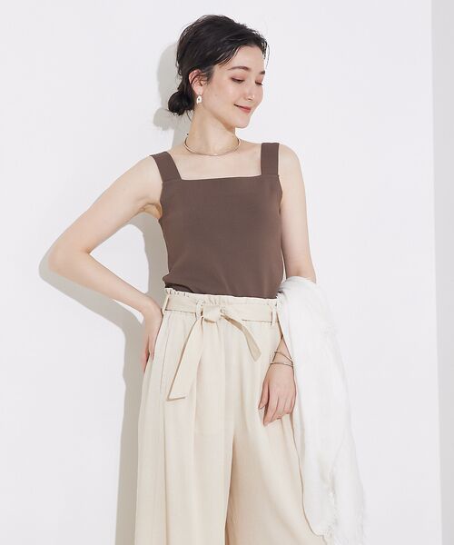 qualite / カリテ キャミソール・チューブトップ | 【セットアップ対応】接触冷感/レーヨンストレッチニットノースリーブ | 詳細2