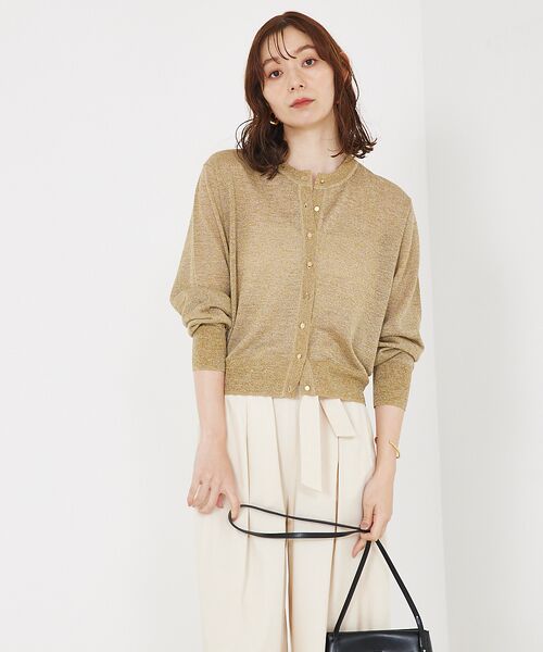 qualite / カリテ カーディガン・ボレロ | 【夏の羽織りにおすすめ】ラメハイゲージニットカーデ | 詳細7