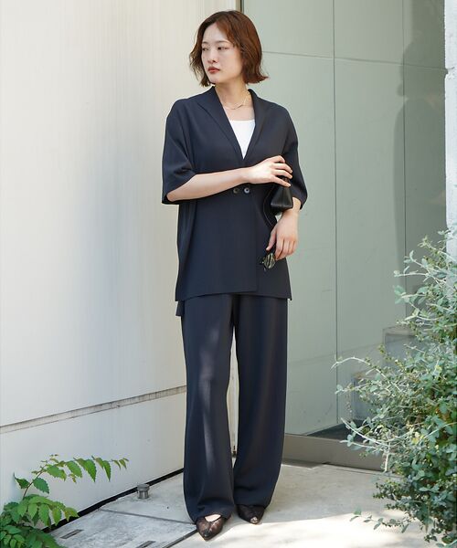 qualite / カリテ テーラードジャケット | 【セットアップ対応】接触冷感/レーヨンナイロンニットジャケット | 詳細1